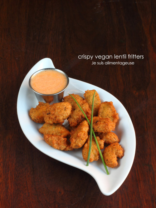 Vegan Crispy Lentil FrittersServes: 6-8 appetizer-sized servings (5 per person) Ingredients1 cup fil