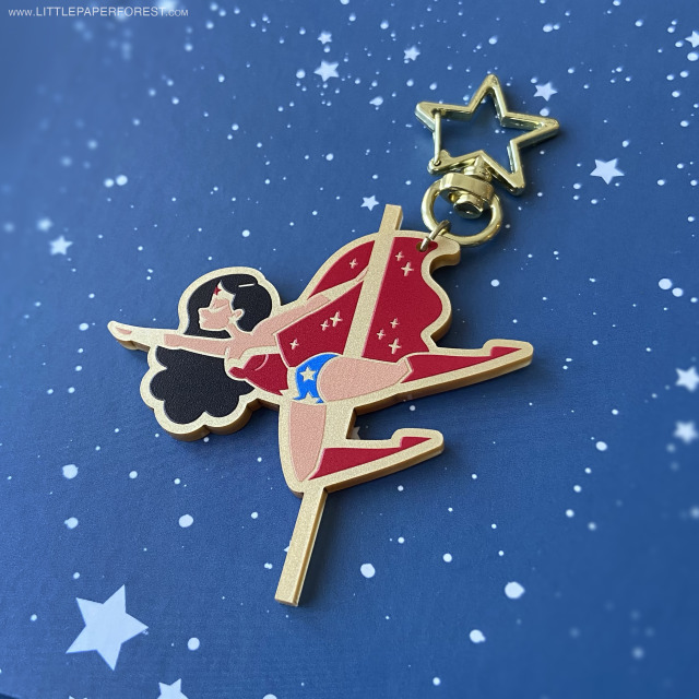 ✨ NEW! ✨ A keychain version of my Wonder Woman pin! ❤️️💙💛 ⚡ https://www.littlepaperforest.com/all-products ⚡