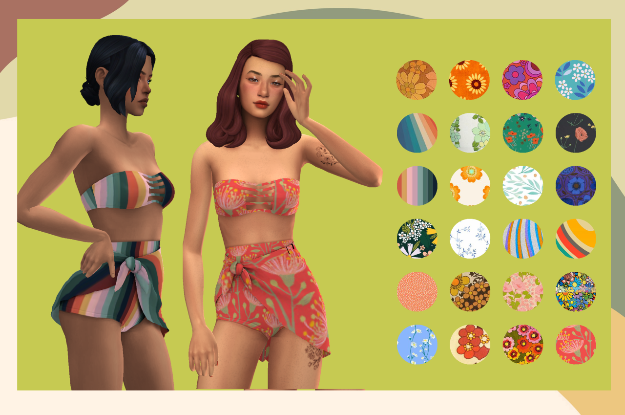 The Sims Resource - Color Block Bikini by LollaLeeloo