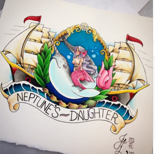 A redesign and repaint of my favorite Stoney St. Clair piece “Neptune’s Daugher”I&