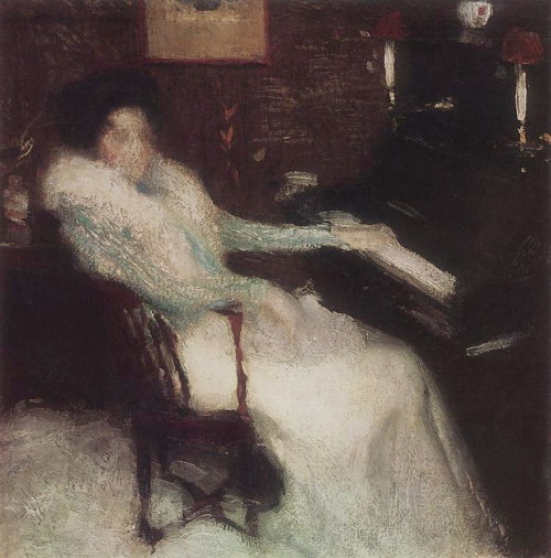 artist-igor-grabar: Lady by Piano, 1899, Igor Grabar