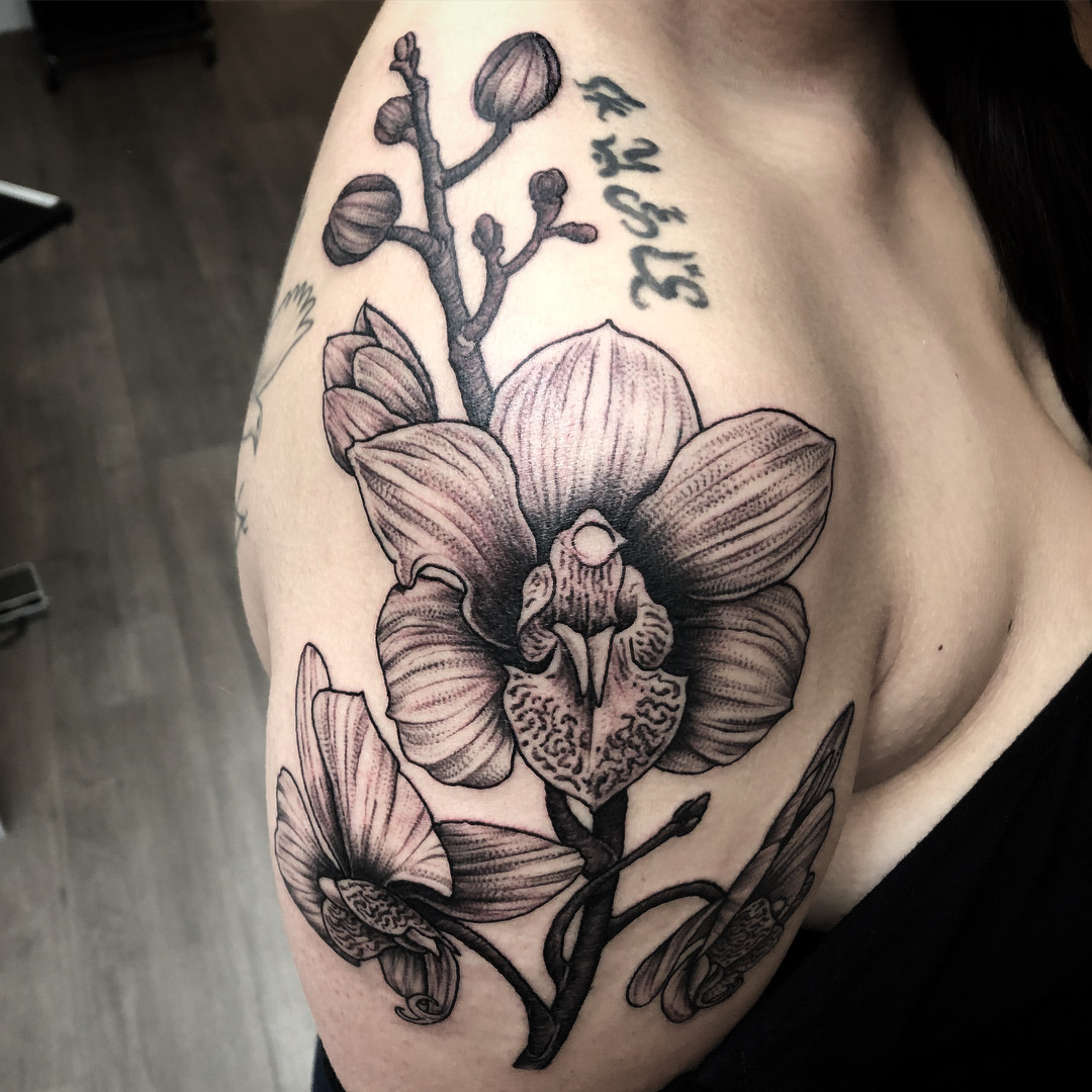65 Gorgeous Orchid Flower Tattoo Designs with Meaning  EntertainmentMesh