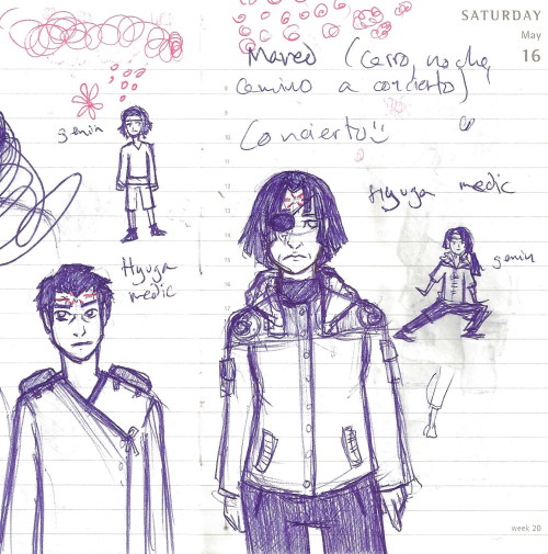 2015 Planner Doodles: Ninja AUAt some point, Choco and I revisited our old days as Naruto fans, and 