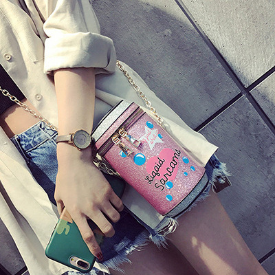 pinkune:Star Cans PU Crossbody Bag 