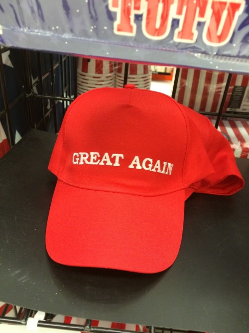 Part of the ‘candidate supporter’ set.GREAT AGAIN