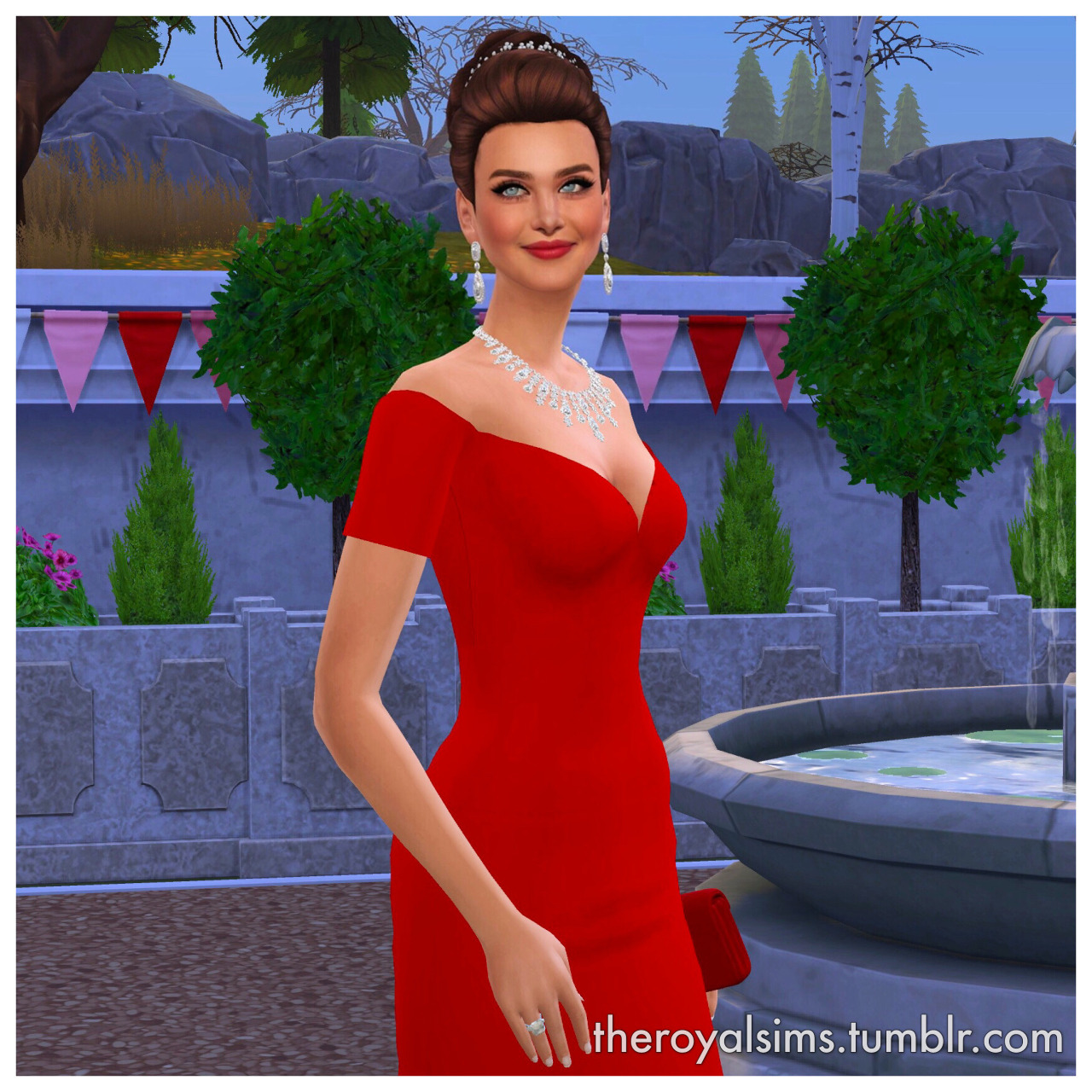 The Royal Sims Crown Princess Stuns In Red For Glimmerbrook