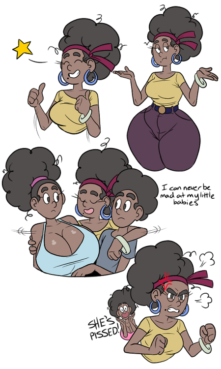 safeforwappah: First finished drawings of 2018 posted This is Whoopie. She’s a single mom that tries her best to maintain a middle class lifestyle for her twin children. She’s a somewhat stern individual but loves her kids more than anything. She