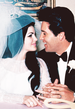 marilyn-lipstick-fashion:  the-king-of-coney-island:  vinceveretts:  Elvis and Priscilla on their wedding day, May 1st, 1967.  ⊱✰⊰  *