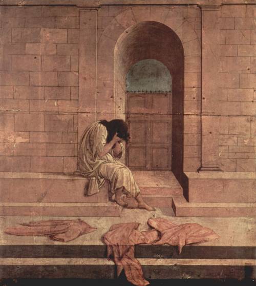 intangiblepetrifications: Sandro Botticelli (Italian, b. 1445 - 1510) “The Outcast” - Te