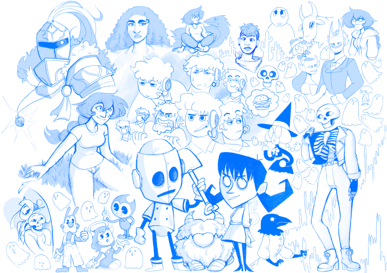 Adding an unnecessary amount of ghost doodles make a sketch dump halloween themed