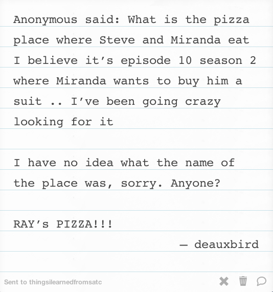 thingsilearnedfromsatc:  THANK YOU!