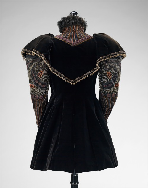 pxelslayer: ephemeral-elegance: Cord and Embroidery Embellished Velvet Evening Jacket, ca. 1893 Emil