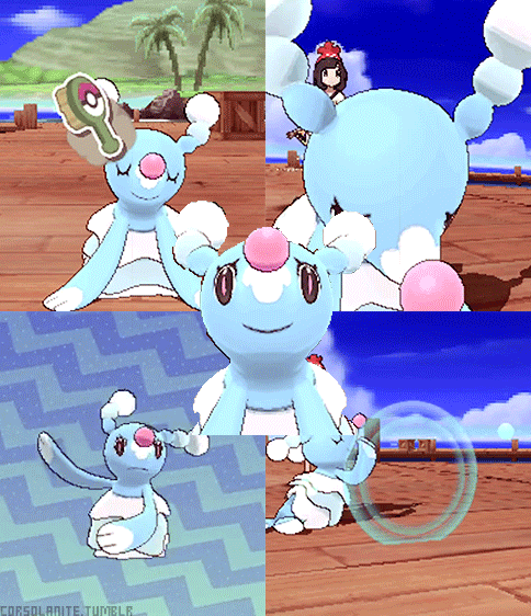 corsolanite:Brionne - Pop Star Pokemon “Brionne learns its dances by imitating the other members of 