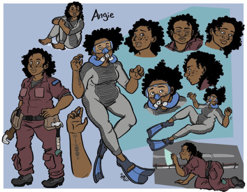 New character design sheets for the protagonists of PLUNGE, Angie and Way! Forgot one minor detail f