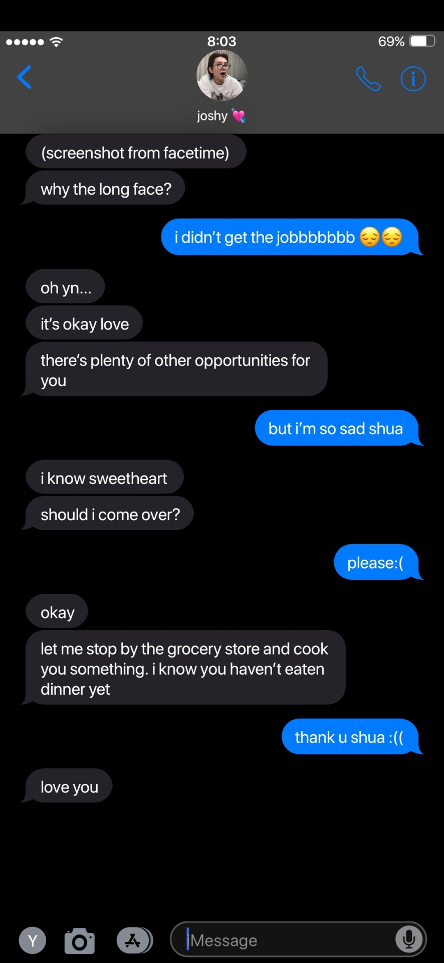 If Requests Are Open, Could I Please Request OT13 Texts Of When You Don't Get The Job You Really Wanted