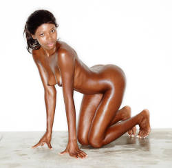 naked-african-girl:  Simone on all fours