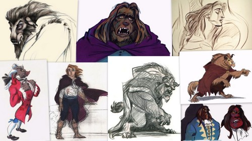 Beauty and the Beast Character Concept Art:1 & 2: Belle 3 & 4: The Beast/ Human Beast 5 &