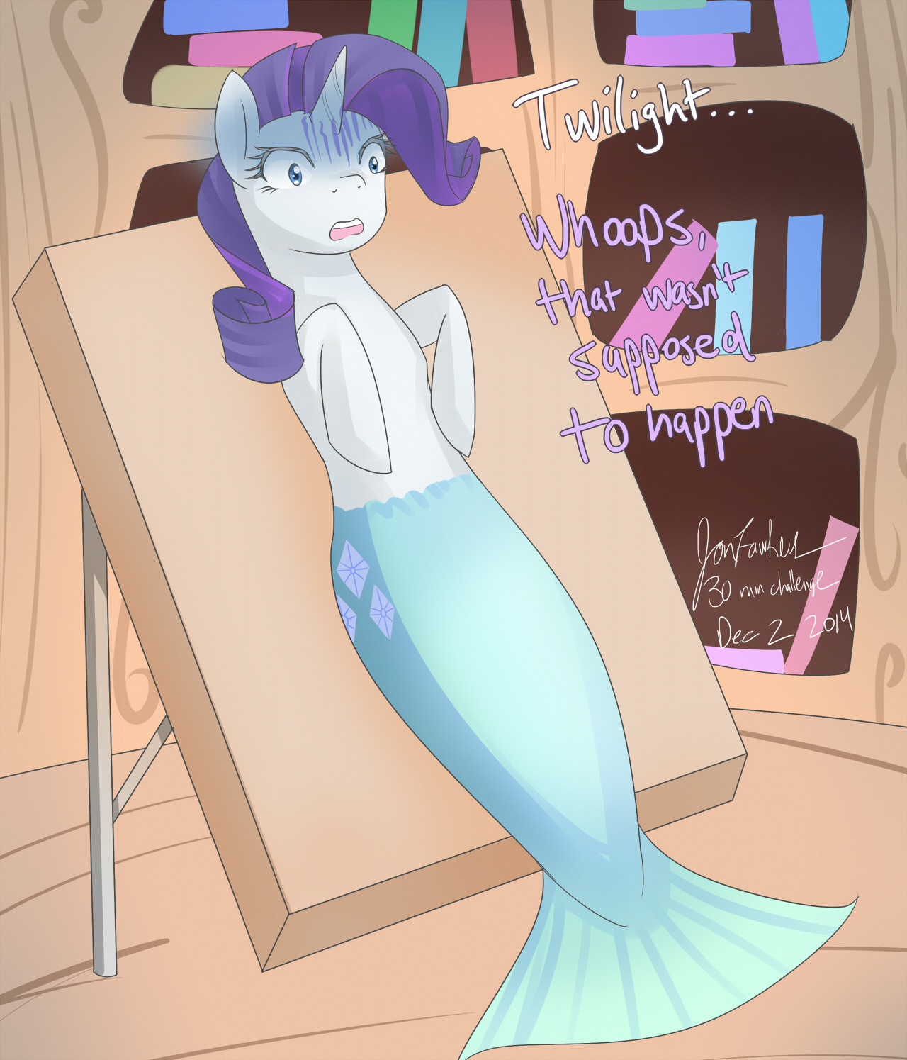 30minchallenge:  Turtlight Snapple you done something crazy to Rarity -3- But winghorses…