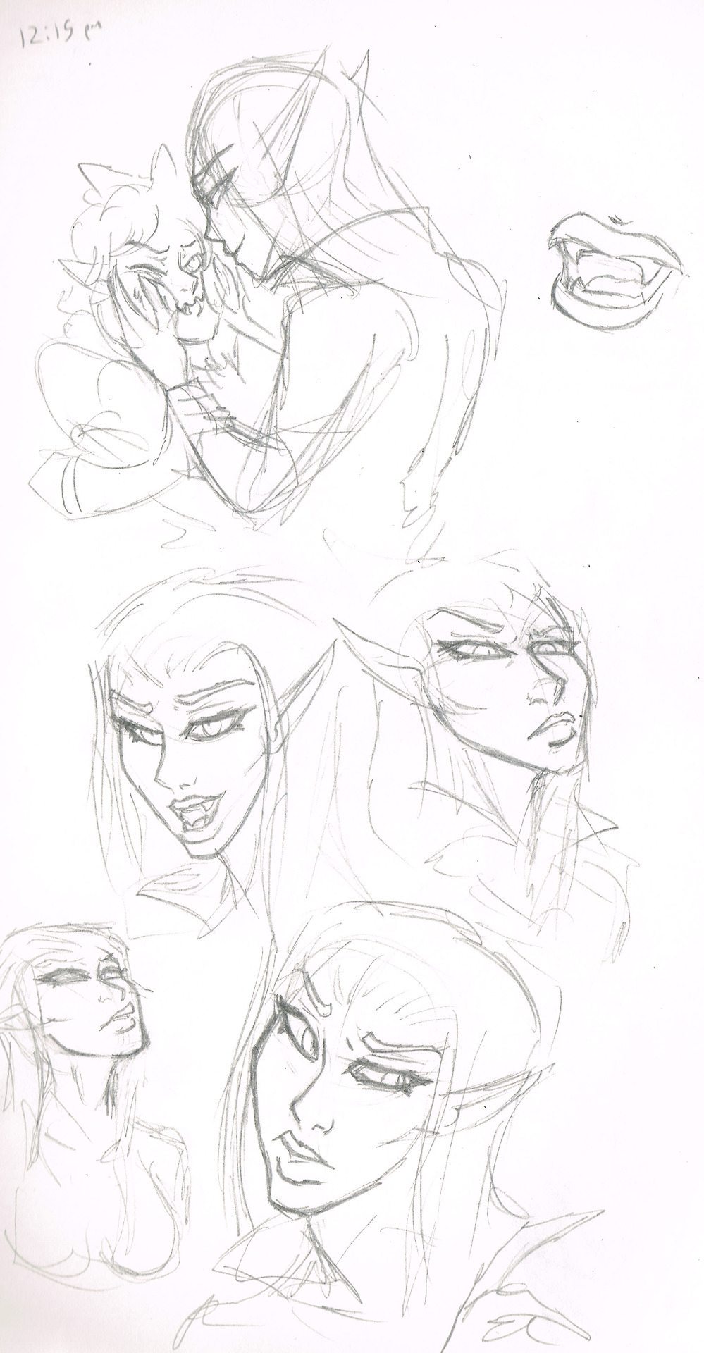 armiv-nsfw:  Some assorted roughs, feat. me as a waifu, June (Star Gladiator) roughs,