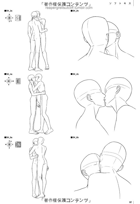 reapergrellsutcliff:  ‘Kiss Scene rough sketches - Drawing for Boys Love (Yaoi)’