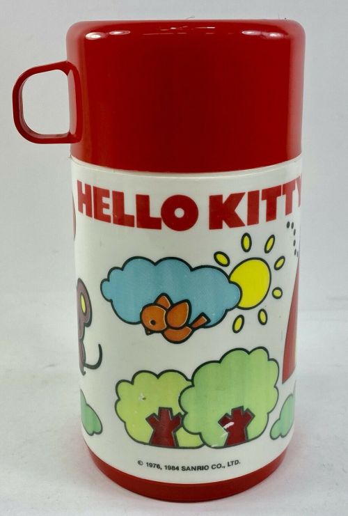 rainbowpollypocket:1984 Sanrio Hello Kitty Thermos