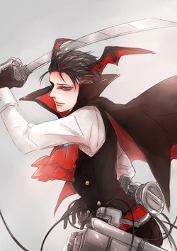 m-u-m-i:  Vampire Levi   I am playing PS4 shingeki no kyojin. Vampire Levi is extremely cute ԅ(//́Д/̀/ԅ)’`ｧ’`ｧ♡ 