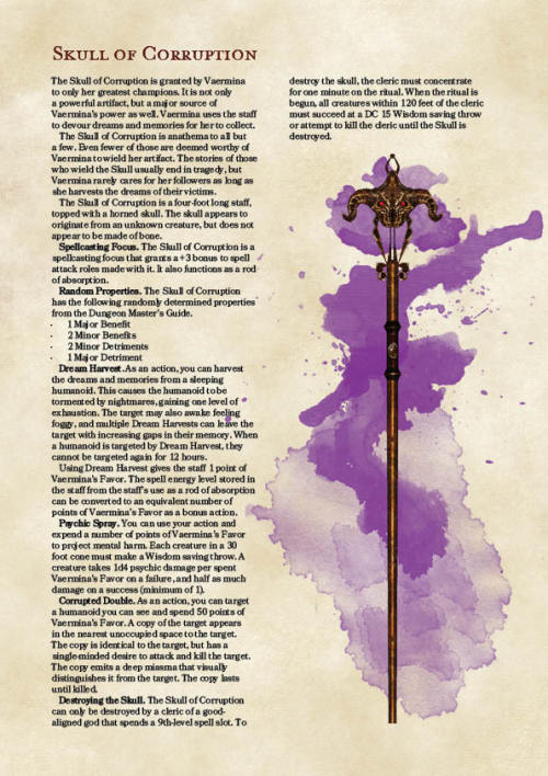 corsairesix: corsairesix: talesfromveilsedge: My homebrew warlock subclass for champions of Vaermina