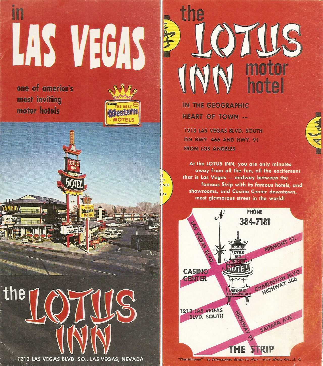 Vintage Las Vegas Lotus Inn Motel And Sambo S Restaurant 1213 S Las