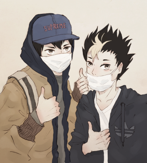 milcs:Tobio and Noya because (x)-in the pic theyre actually at Akatsuki no Yona Stageplay rehearsal 
