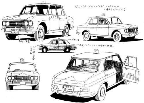 as-warm-as-choco: Model sheets of vehicles from Hayao Miyazaki’s first feature film Lupin III: