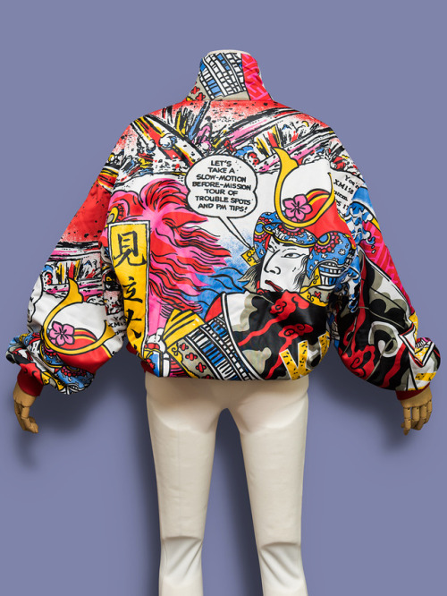 Kansai Yamamoto comic print bomber jacket, Autumn-Winter 1983-1984.