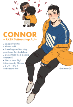 mimorugk:  rk-1k:  mimorugk: I promised to draw Connor from the tattoo shop au, didn’t I.  Prompt &amp; a drawing of Markus  connors barcode reminds me of this vine   Yes when you scan his code it says “Verified gay” 