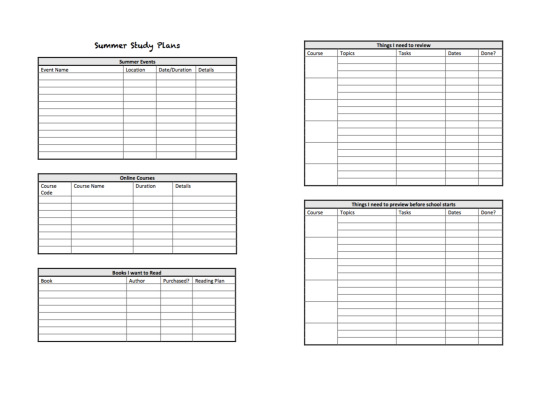 Summer Study - Prepare for the next academic year