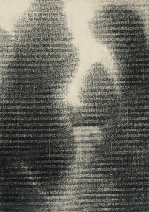 A Clearing, about 1893–96, Charles Angrand. Conté crayon. 14 &frac12; × 10 3/