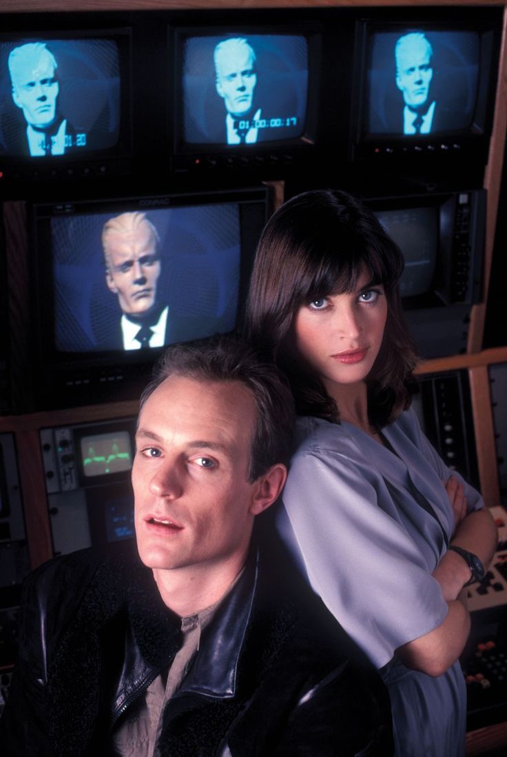 mythcreant:
“Matt Frewer as Edison Carter and Amanda Pays as Theora Jones on the set of the dystopian science fiction television series Max Headroom.
”