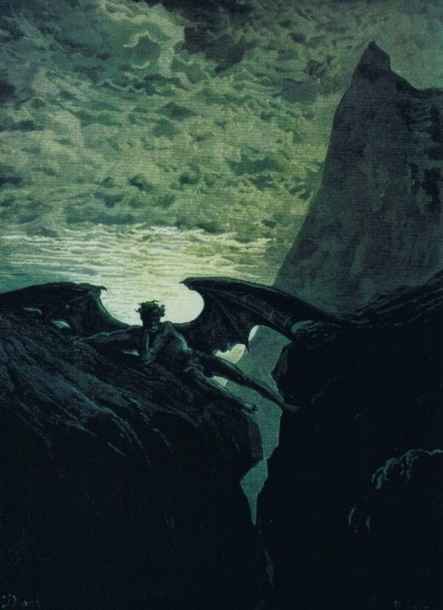 acrimewave: Gustave Doré - Satan Resting On The Mountain