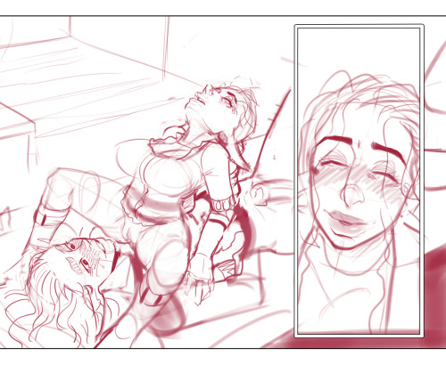 Aaand there. After I ink these I’ll be adding the dialogue.  This is pretty much the end of the sex scene in chapter 2. Holy shit it’s 46 pages long.