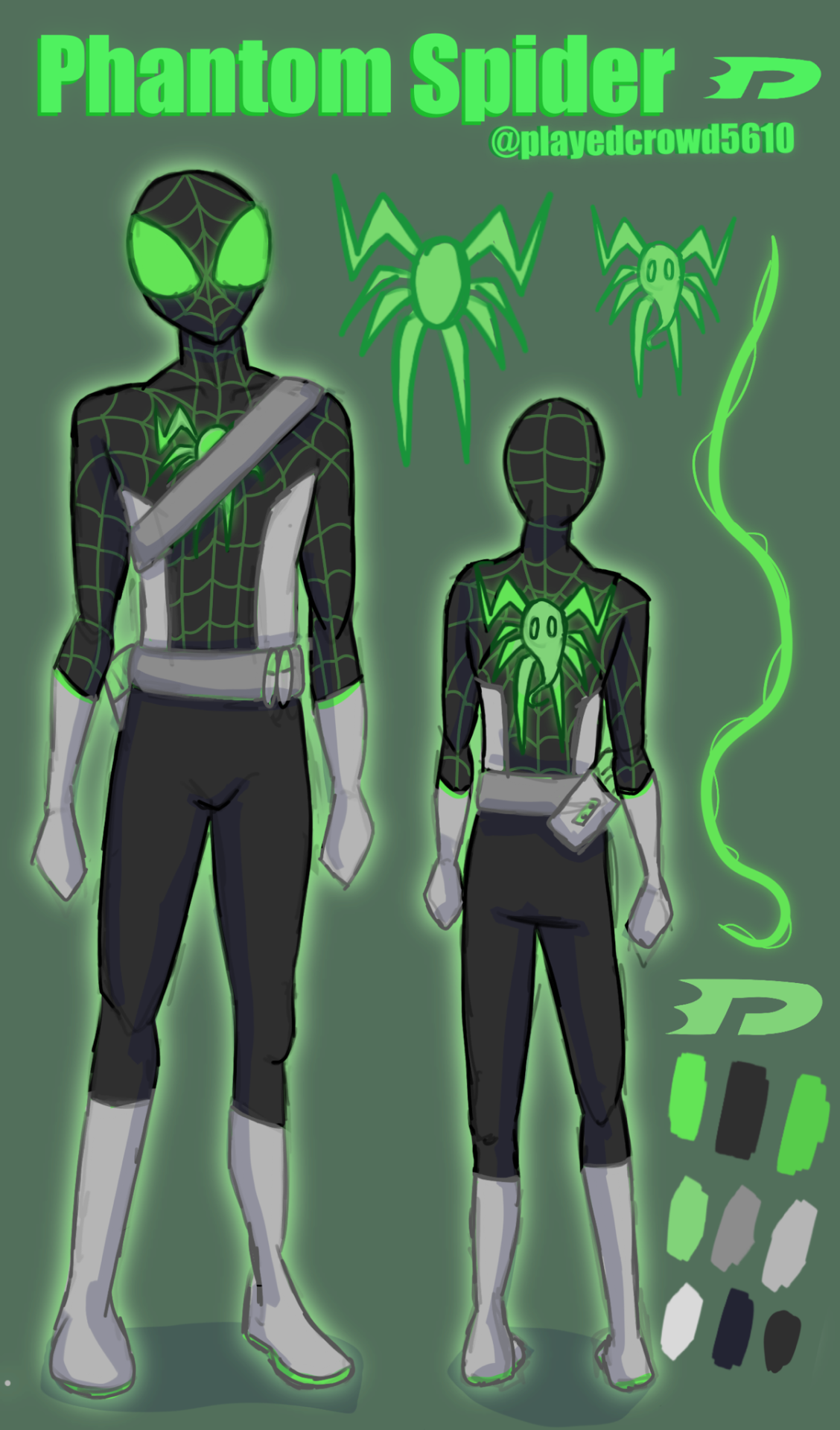 Playedcrowd5610 — Danny Phantom + Spider-man! 👻💚 My original design