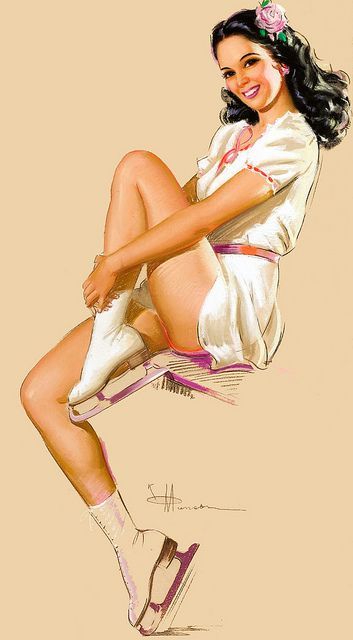 Keith garvey pin up girl sketch art original