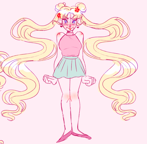 mikoriin:some doodles of usagi in a few of my favorite outfits of hers &lt;3Hair goals