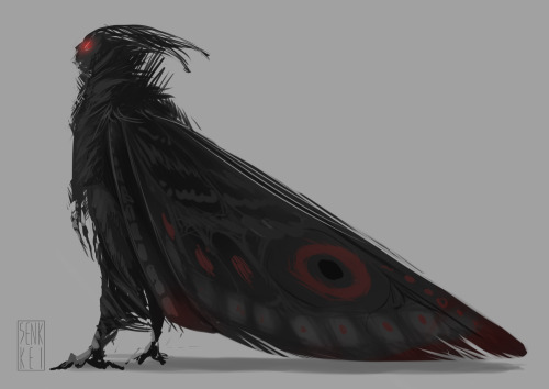 senkkei:mothman sketch just cause i felt like it. what a beautiful handsome man