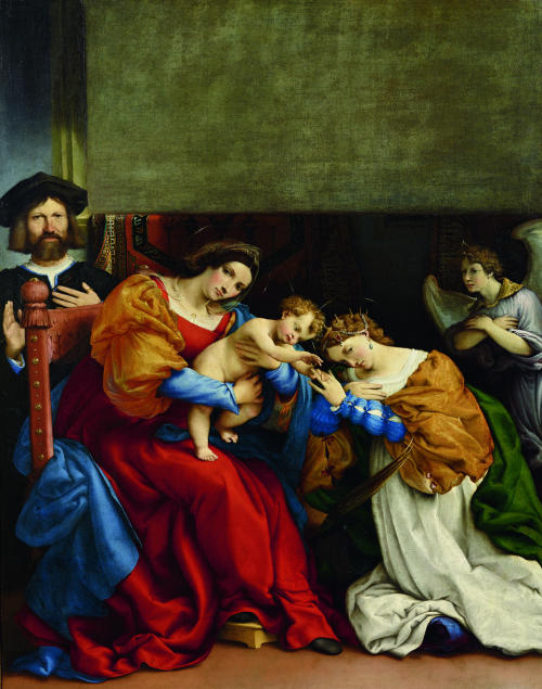 Mystical Marriage of Saint Catherine with Niccolò Bonghi, by Lorenzo Lotto, Accademia Carrara, Berga