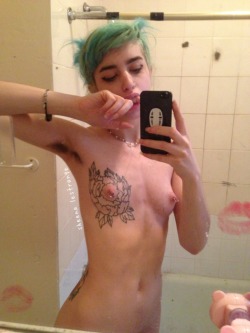 disgustinghuman:  I just want you to look at my pits    I like to look at those tits too ;)