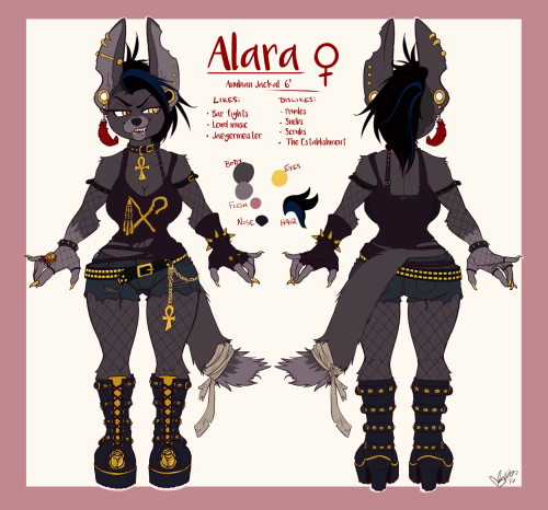 Ref sheet for @mannwich of his new OC Alara :DShe gon’ fuck you up, Scrub.