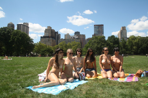 Topless in Central Park adult photos