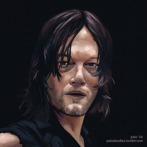 palodoodles: Daryl Dixon portrait color study.