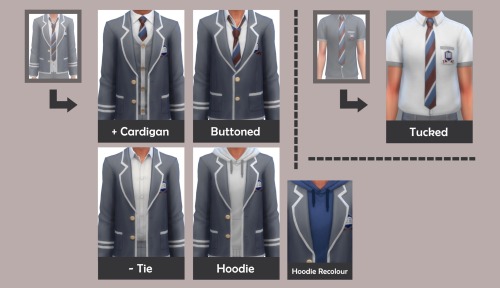 This Is A Cc Pack With 12 Items, Which Are Mostly Created Based On The Uniform Of High School Years Expansion