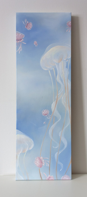 One of the paintings I’m putting in the Anime Detour art show for auction! 12 x 36 oil on canvas