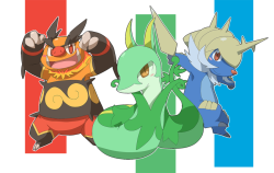 pokemonpalooza:  chibi gosanke by ~marshtompkd