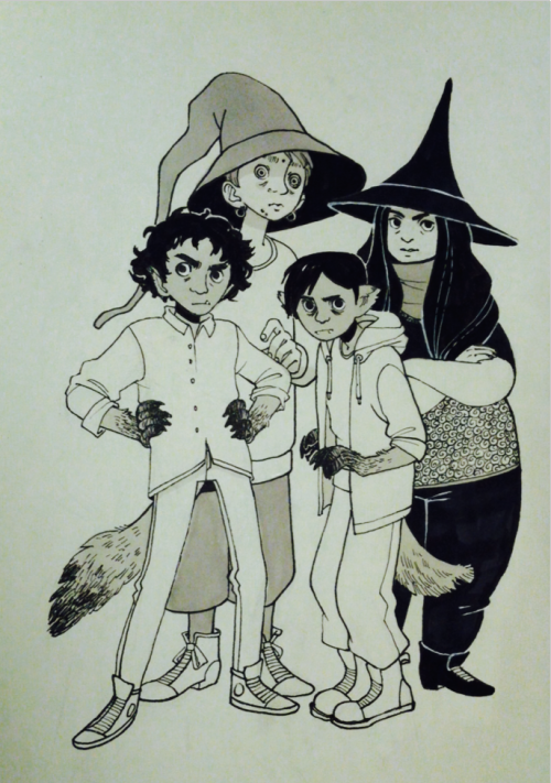 Todays inktober!! Me and my friends talked about that twitter poll(if you’re a witch, werewolf